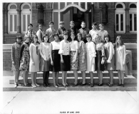 Dewey-School-1966- Top Row: Dennis Jung, Hugh Stone, John Careklas, Karl Else, Peter Bailley, Richard Winter, Ahzad Bogosian, Danny Mueller Front Row: Evelyn Rice, Winette Wuelling, Mary Beth DeWitt, Carol Asher, Karyl Billips, Carrie Mead, Barbara Brown, Susan Weissman, Nancy Sinn, Christine Guenther, Elizabeth Thomas, Rebecca Passonneau