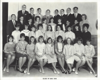 Kennard-1966-Grade-School: Front Row (L to R), Kathy Stayton, Pat Hope, Cameron Terry, Sherry Holifield, Barbara Baxter, Pat Ray, Nancy Kludjian, Gloria Schmitz, Randi Reed.  Second Row (L to R), Vicki Loncaric, Debra Stephens, Anna Stratos, Debra Heins, Joyce Meckfessel, Linda Prapotnik, Kay Williams, Michelle Senters, Pam Obert.  Third Row (L to R), Principal John Morris, Steve Feiner, Steve Tucker, Janet Maichel, Pat Raster, Nancy Adams, Joanne Dafnides, Chris Fragale, Kent Bippen, Teacher Carol Eichborn.  Fourth Row, Gerald Kunz, Jim Wirth, Karl Schmidt, Mike McLaughlin, Gary Verdin, Charles Schaller, Charles Burkhardt, Jim Senyard.