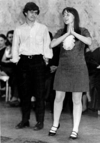 Gini Bicket as Hope Harcourt, with Brice Shearburn As Billy - Anything Goes Rehearsal 1970