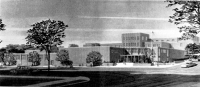 artist-rendition-of-the-front-elevation-of-the-1964-new-building-addition