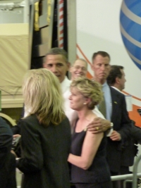 Steve Jacques photobombing Obama in KC MO